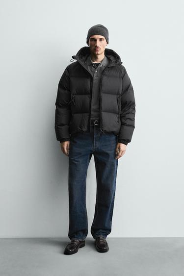 100% FEATHER WATER-REPELLENT PUFFER JACKET - Black by Zara