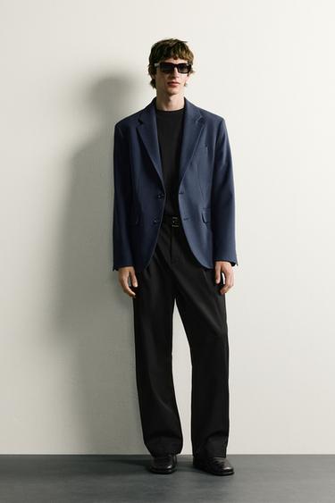 BLAZER REGULAR FIT ESTRUCTURA - Azul de Zara - Imagen 0