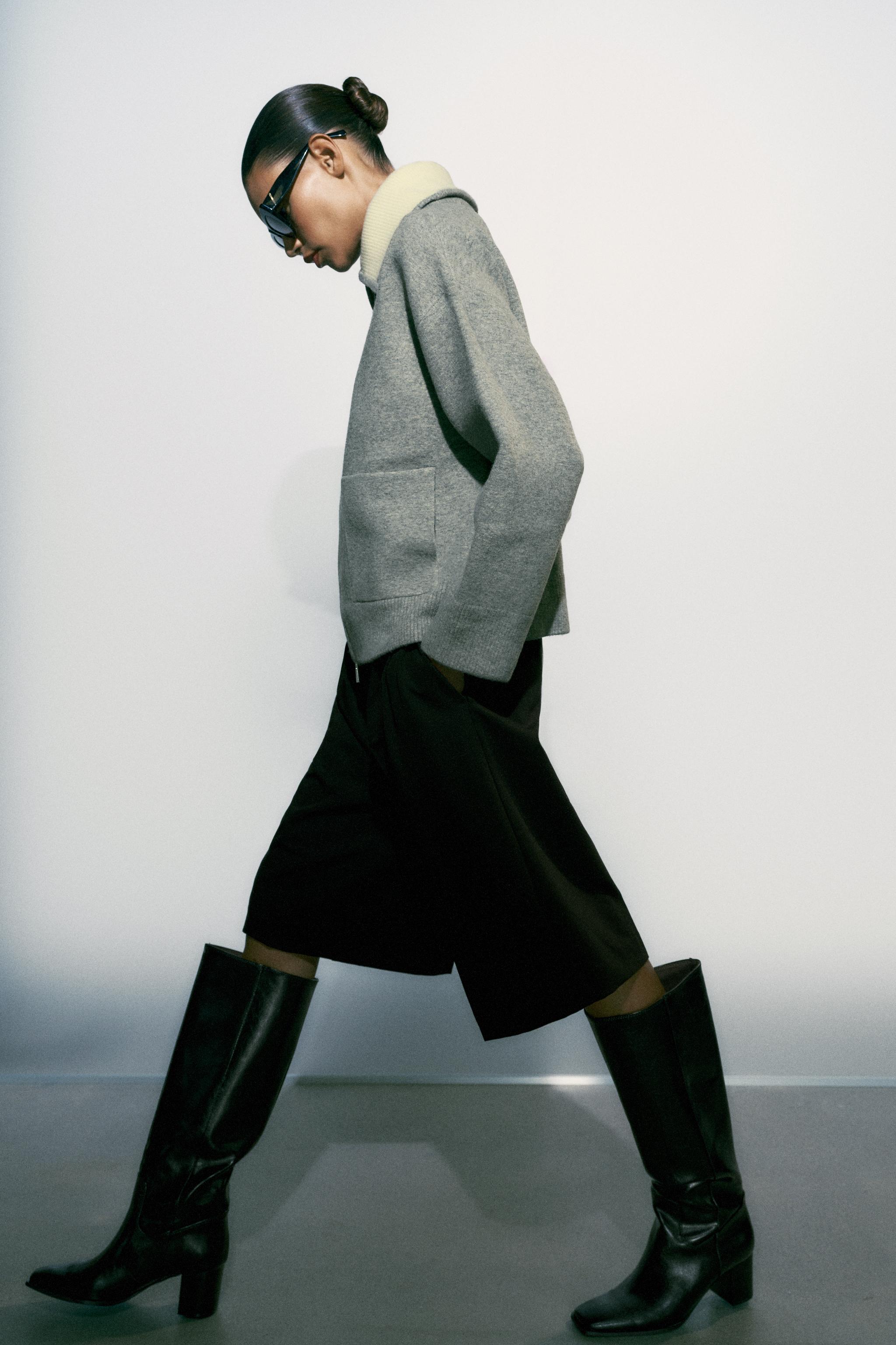 CONTRAST COLLAR CARDIGAN