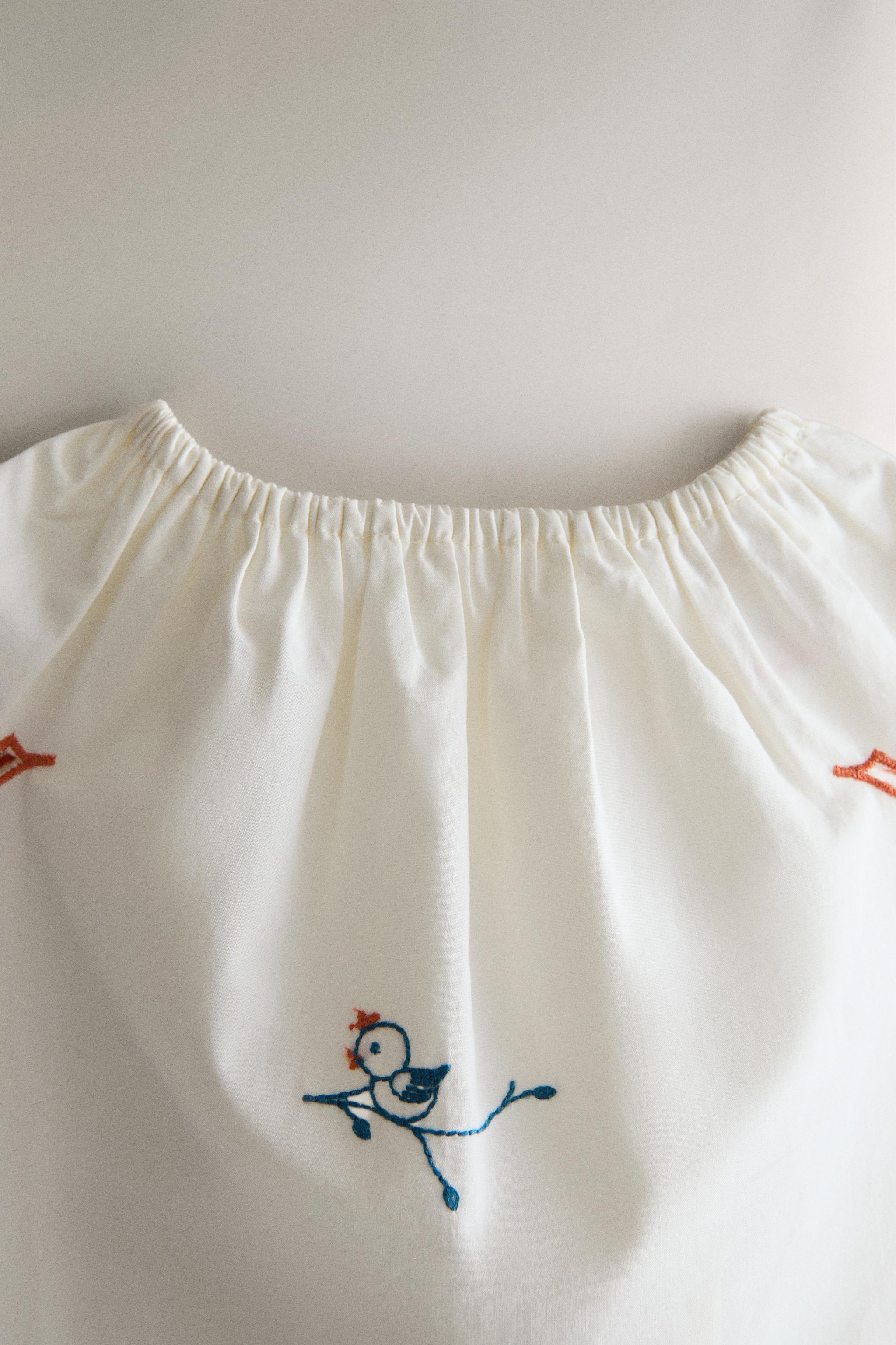 KIDS EMBROIDERED SHIRT — Oyster-white (alternate view)