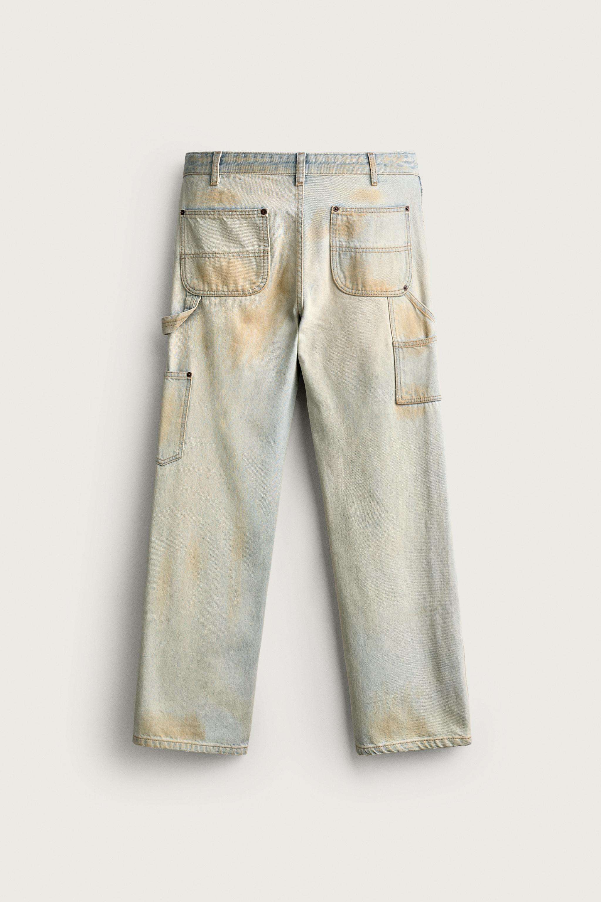 Мужские джинсы Zara VINTAGE-WASH CARPENTER PANTS — фото 8