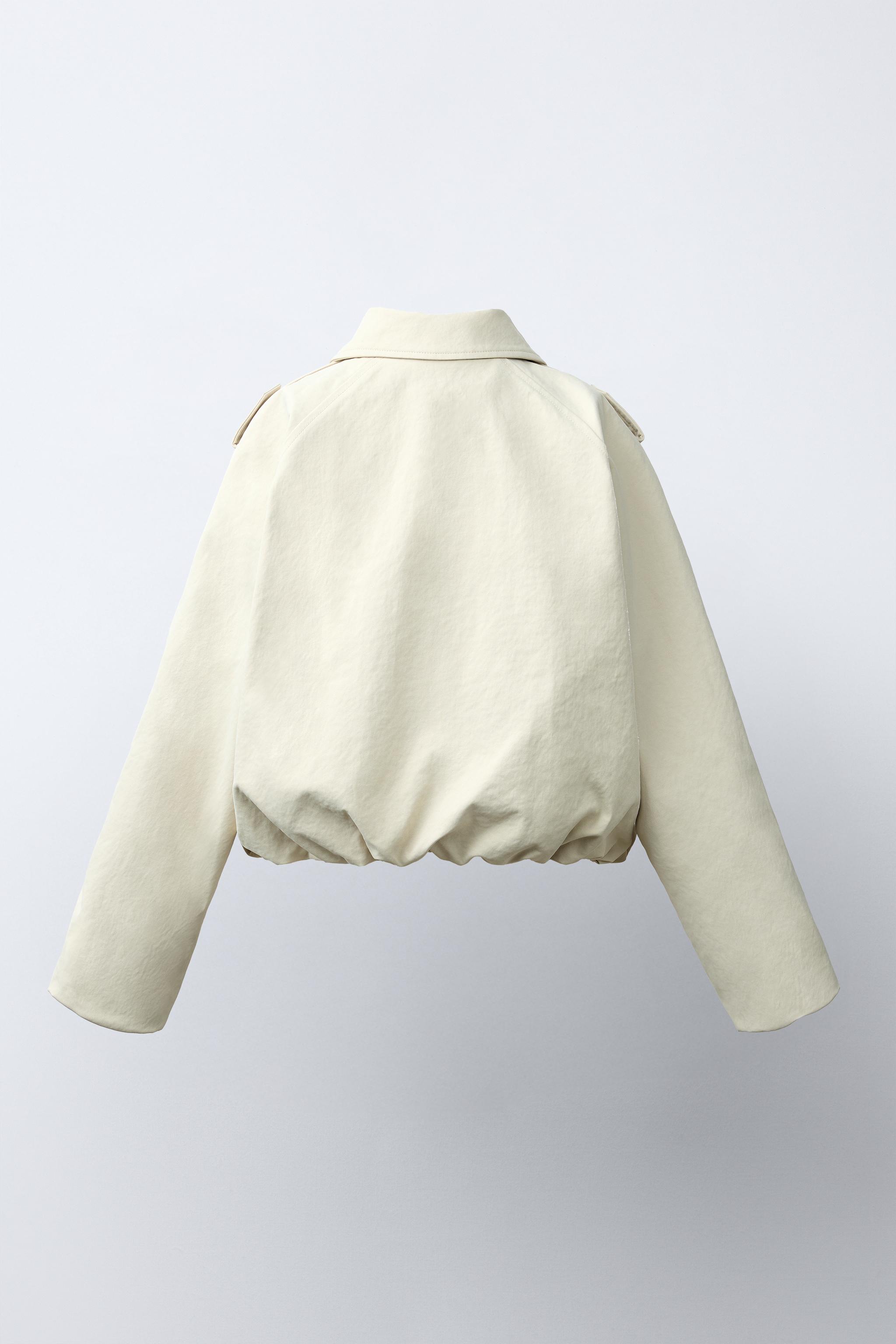 CROPPED ELASTIC HEM TRENCH COAT