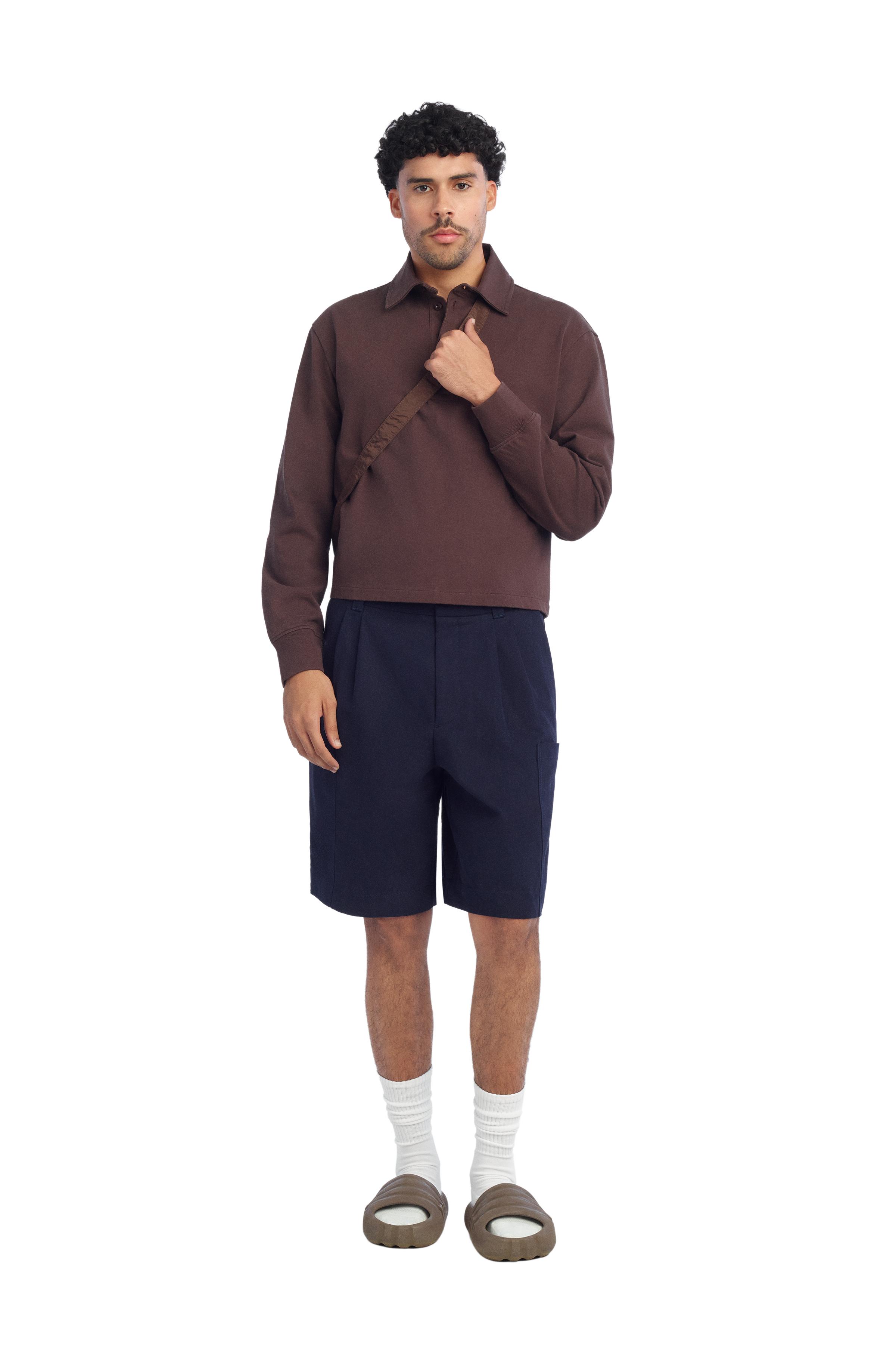 Мужские рубашки Zara CROPPED FIT COTTON POLO SHIRT