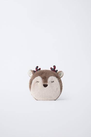 Zara 人造皮草馴鹿化妝包 - 棕色 - 圖片 0