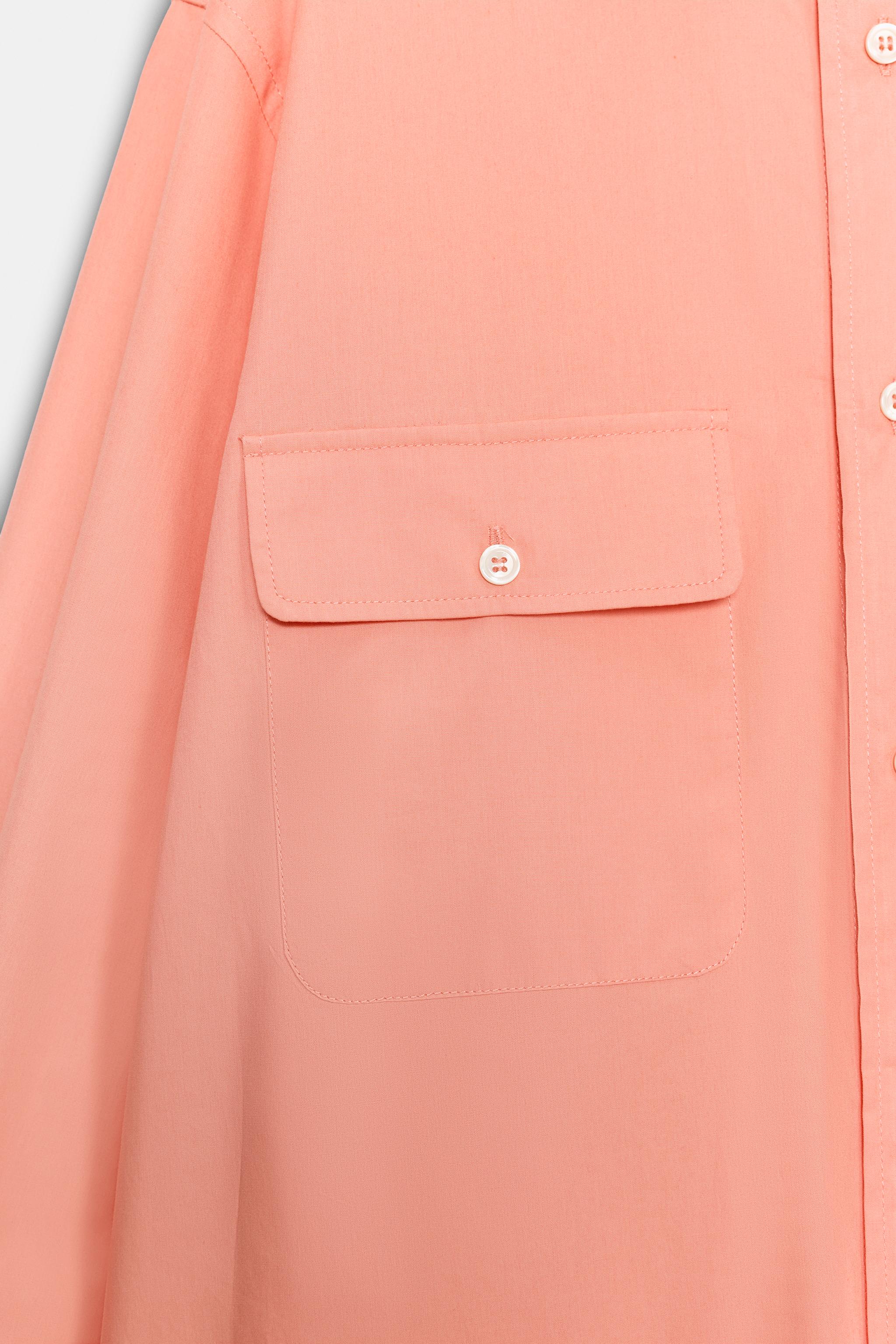 Женские рубашки Zara ZW COLLECTION POCKET POPLIN SHIRT — фото 4
