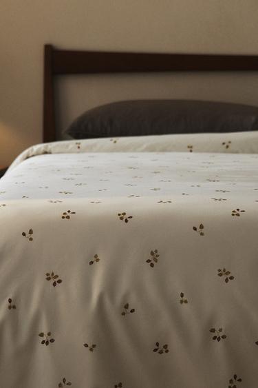 HOUSSE DE COUETTE IMPRIMÉ FEUILLES - Blanc cassé de Zara - Image 5