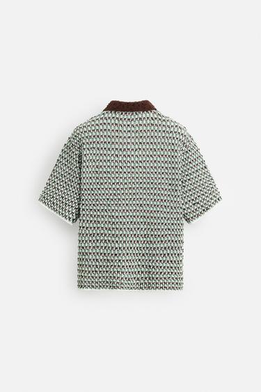 POLO EN MAILLE JACQUARD - Vert de Zara - Image 9
