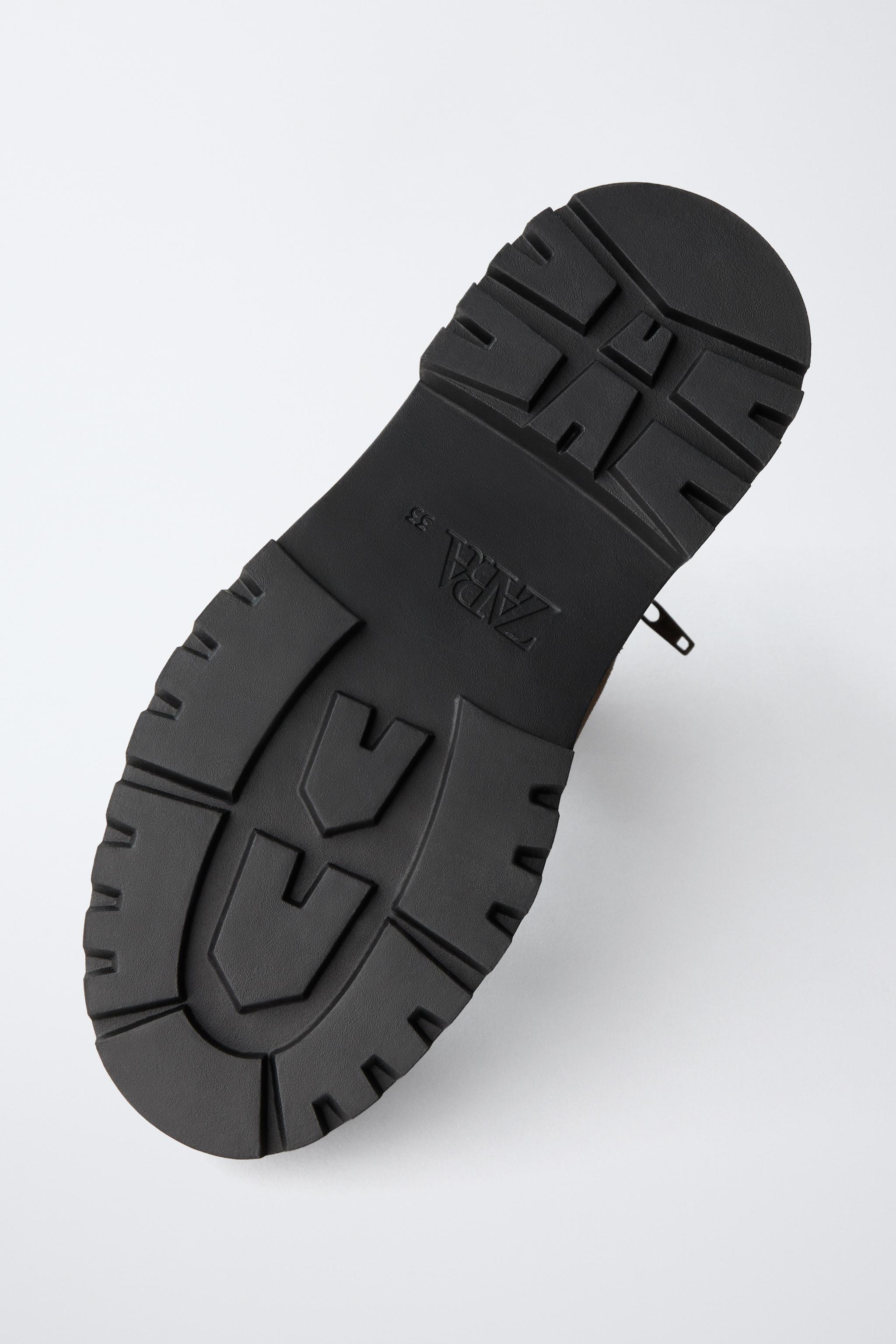 トラックソール付きアンクルブーツ - ブラウン | ZARA Japan / 日本