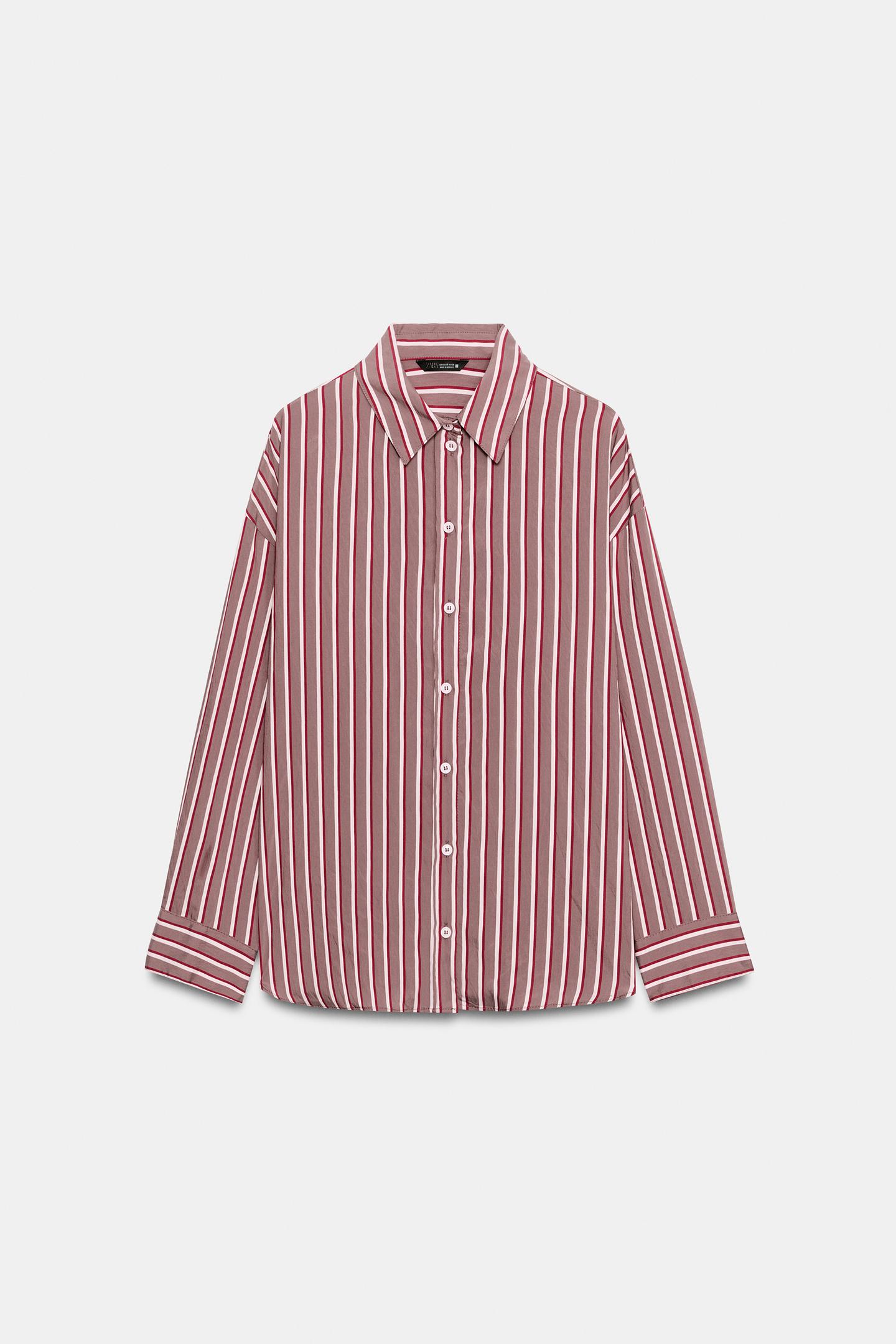 Рубашка Zara Striped, цвет: Разноцветный — фото 7