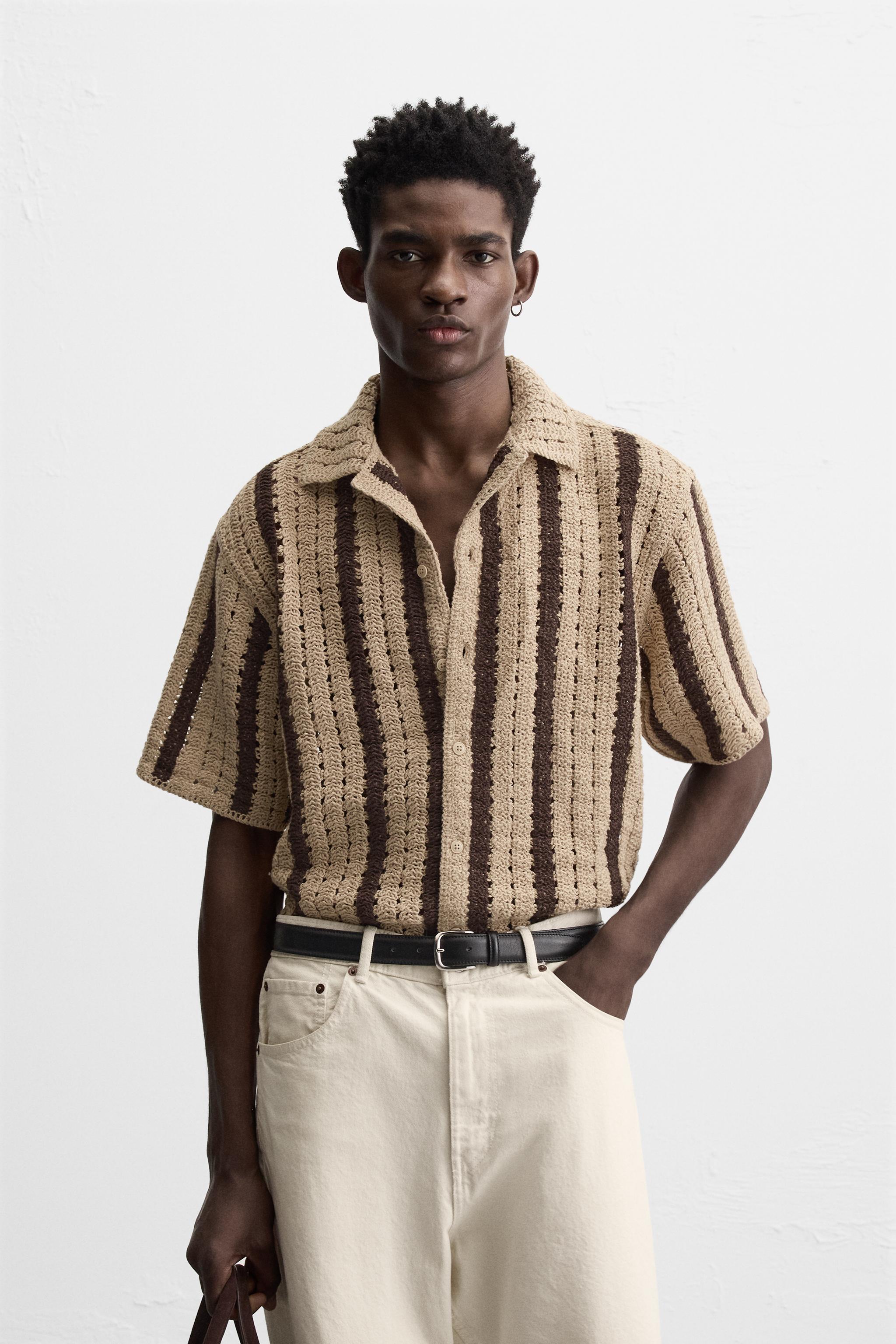 ⚠️完売商品⚠️ ZARA テクスチャークロシェシャツ　２つセット ZARA ザラ テクスチャークロシェシャツ 黒 S - メルカリ