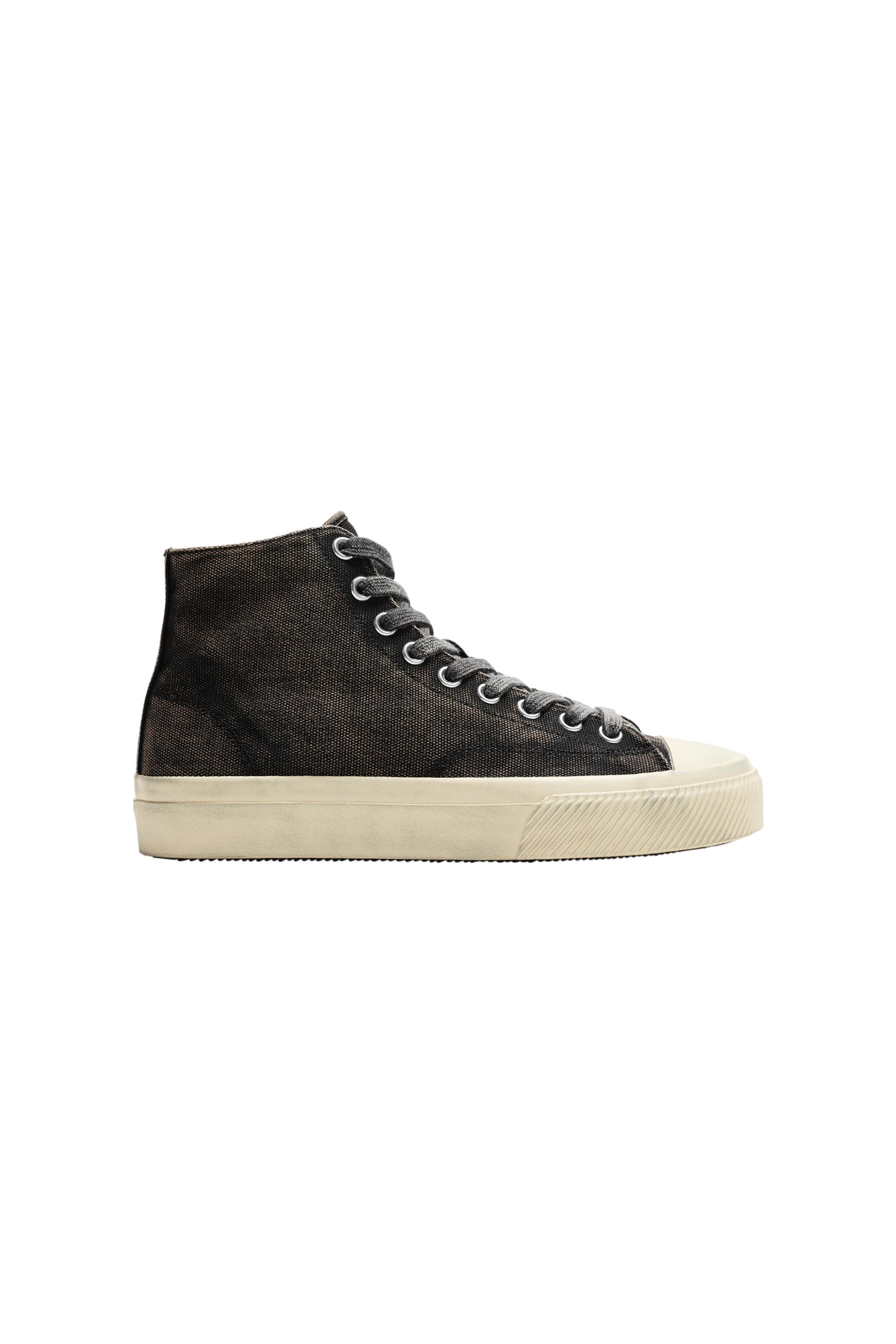 black high top casual shoes