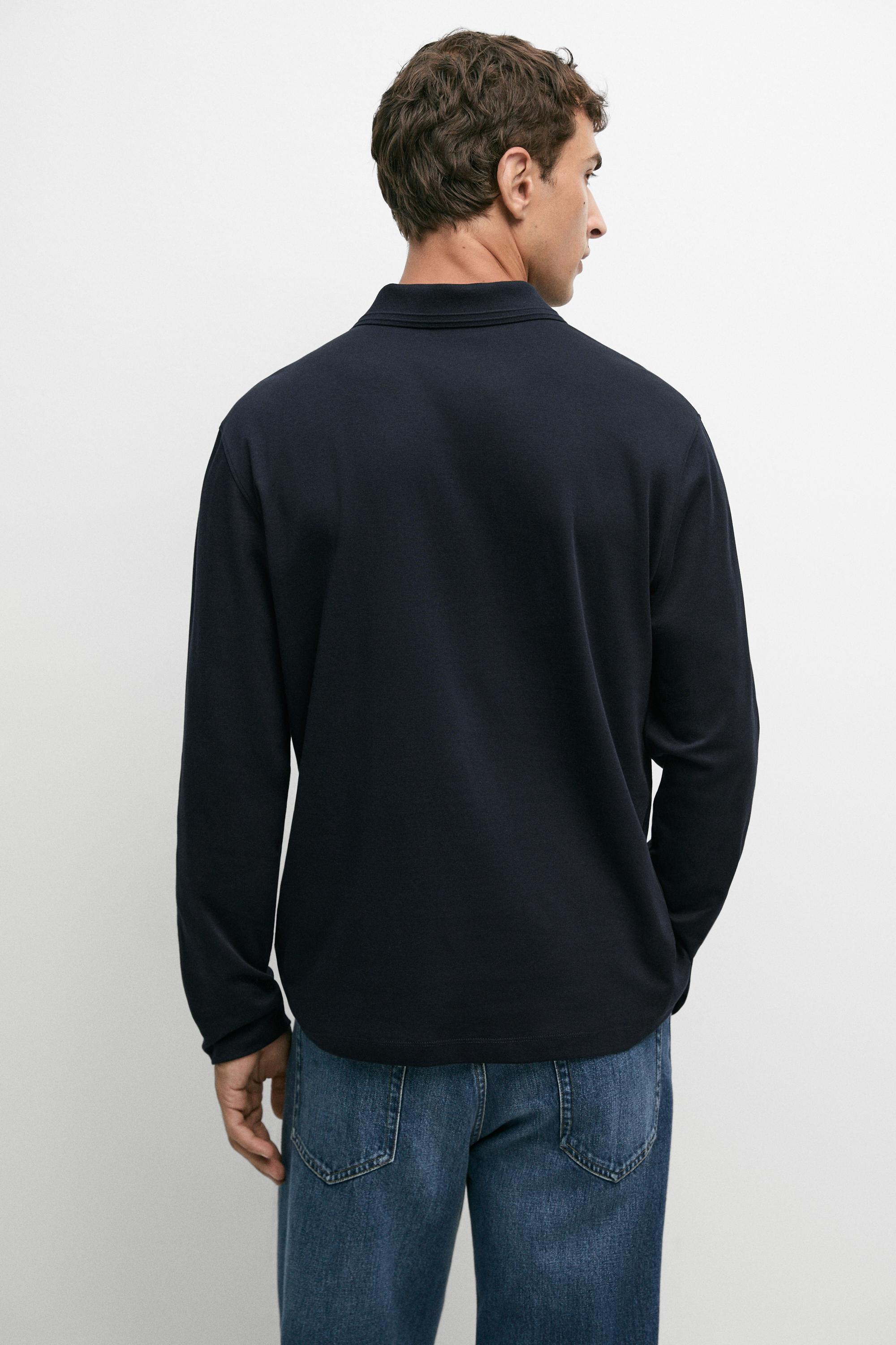 Polo manches longues 100 % coton