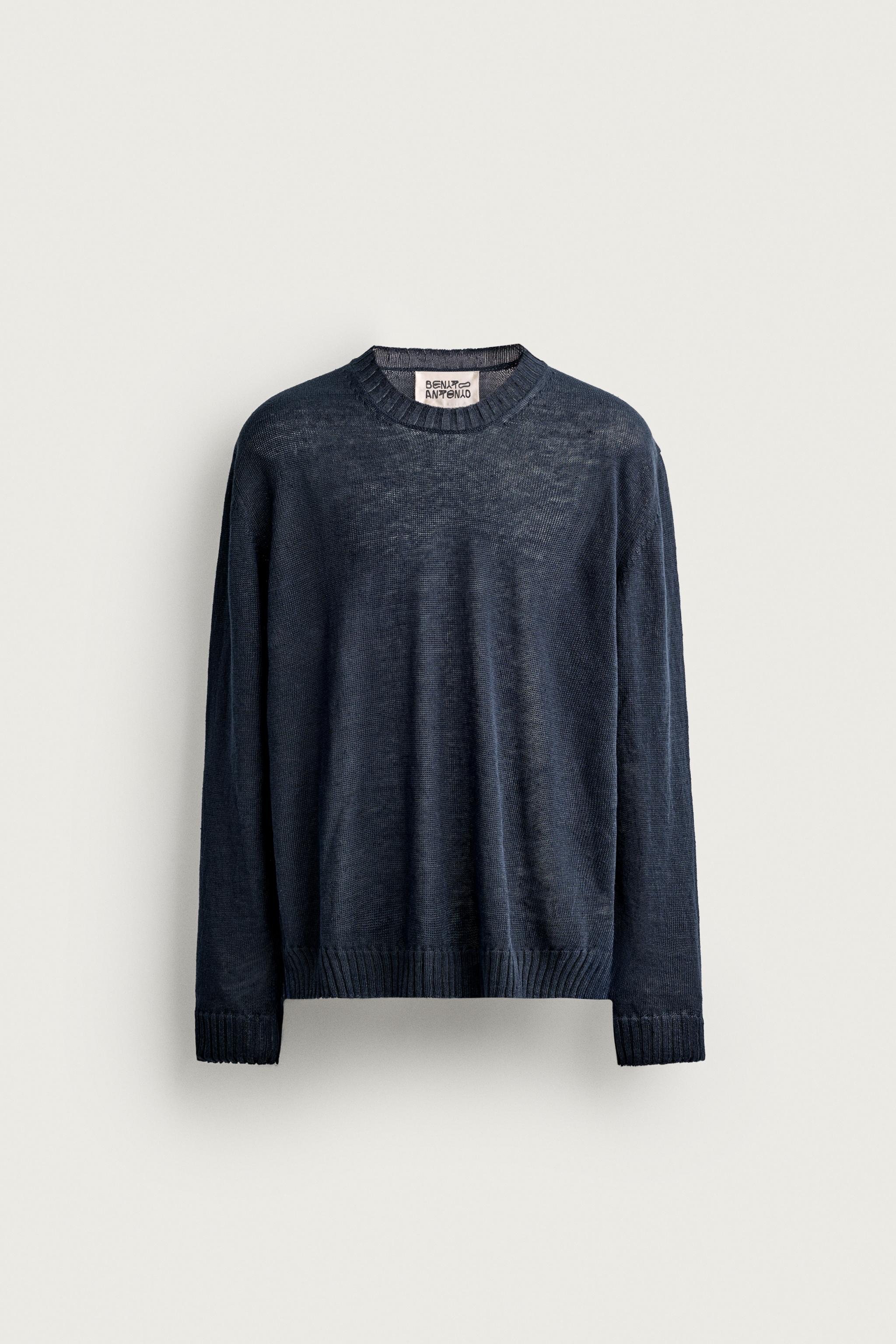 Zara %100 KETEN RELAXED FIT KAZAK görsel 5