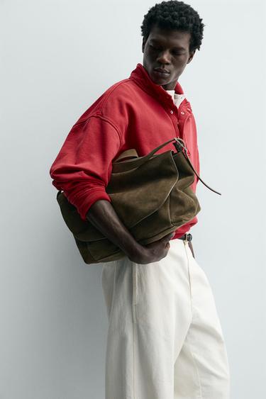 SWEAT POLO BIMATIÈRE WAFFLE - Rouge foncé de Zara - Image 5