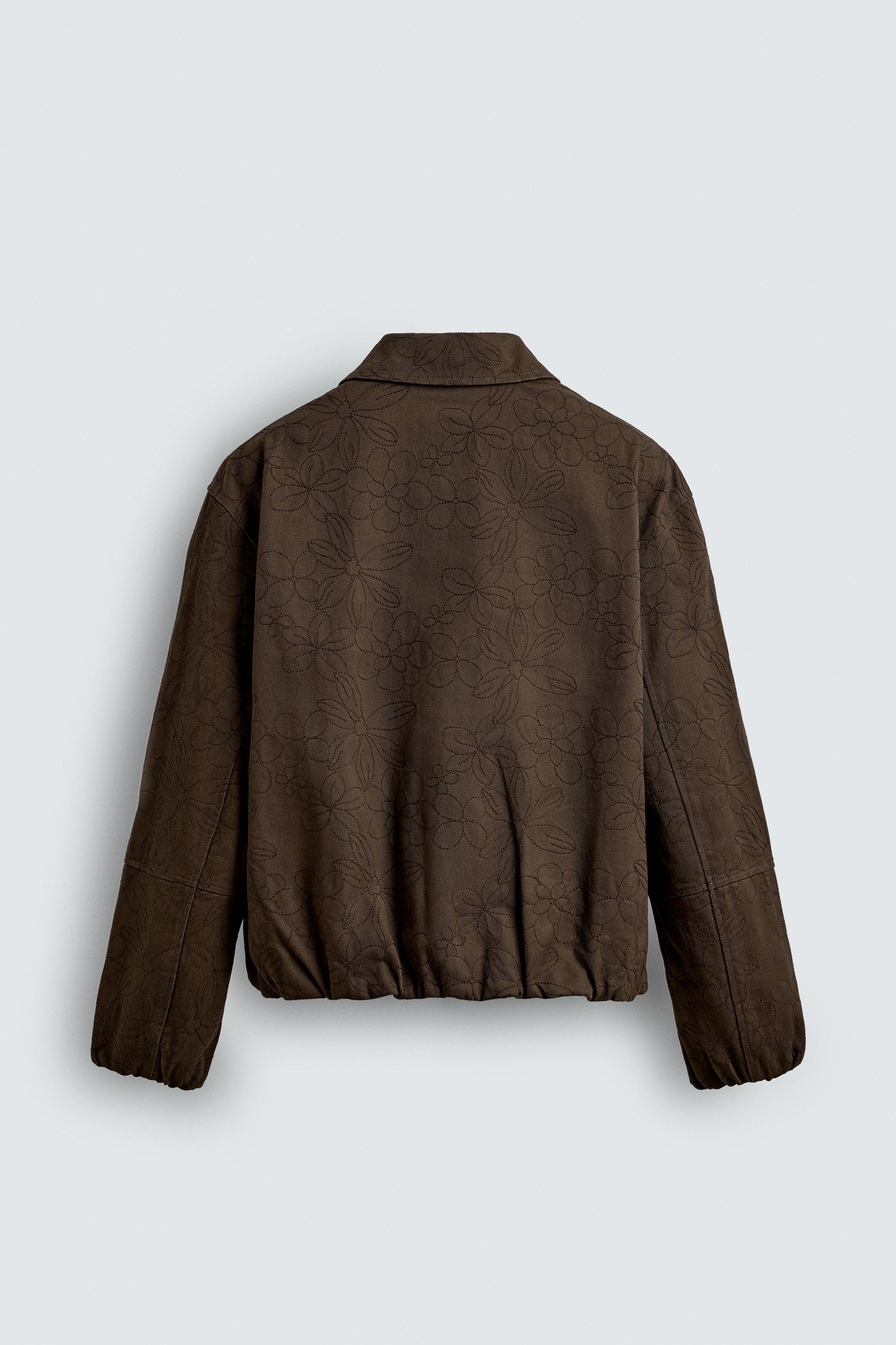 FLORAL JACQUARD JACKET - Chocolate | ZARA Canada