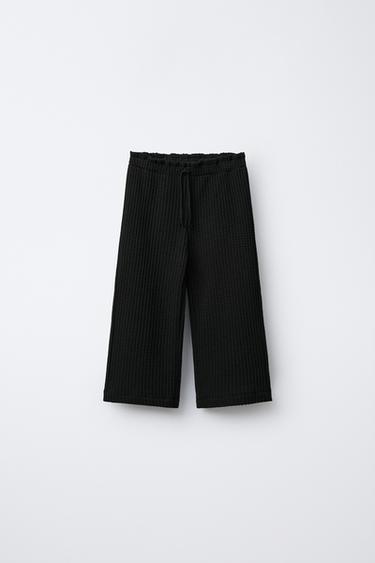 PANTALÓN CULOTTE ESTRUCTURA - Negro de Zara - Imagen 0
