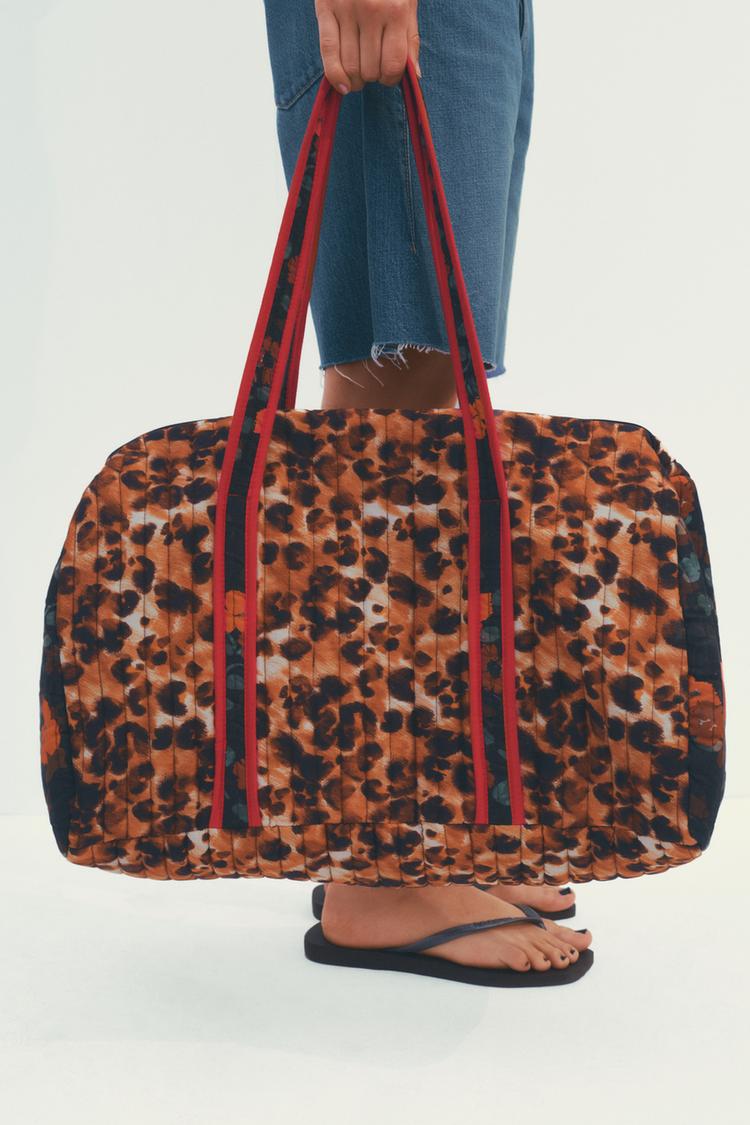 BOLSO VIAJE ACOLCHADO COMBINADO Leopardo ZARA Chile