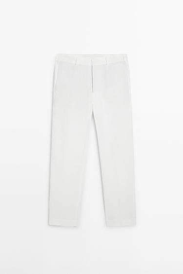 Zara Tapered fit linen pants - White