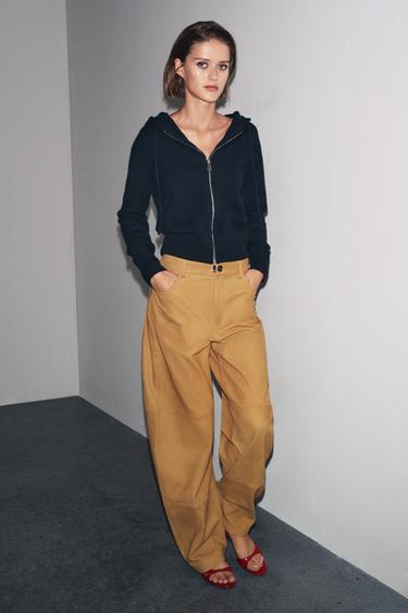 100% WOOL HOODIE - Navy blue by Zara