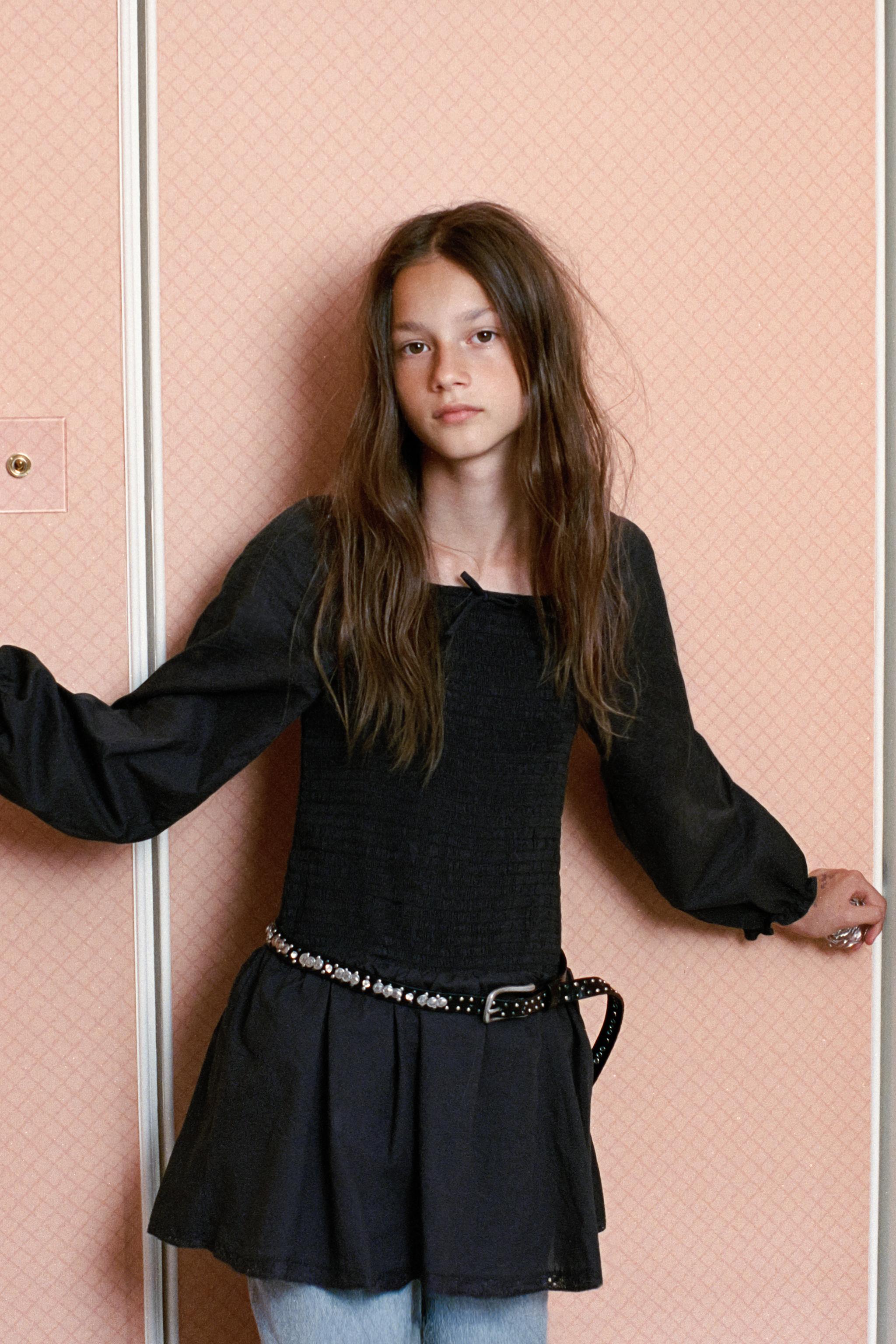LACE TRIM DRESS — Anthracite grey