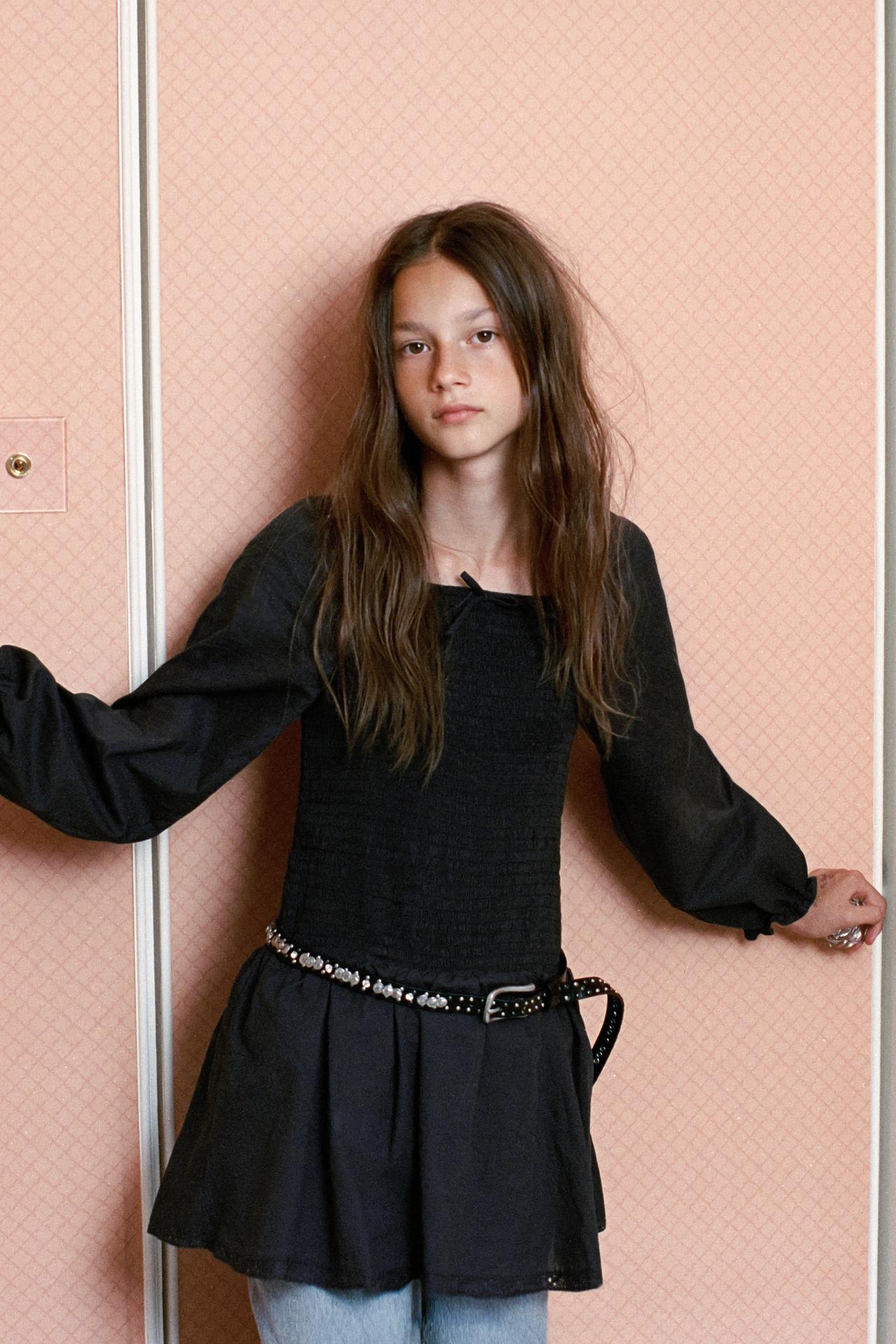 LACE TRIM DRESS — Anthracite grey