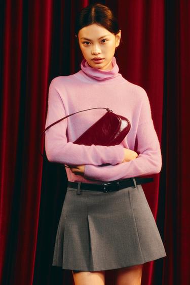 Zara 翻蓋單肩包 - 紅色