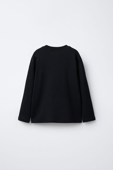 AGES 6-14 / COMBINED FLEECE AND GINGHAM PYJAMAS - Black / Ecru by Zara