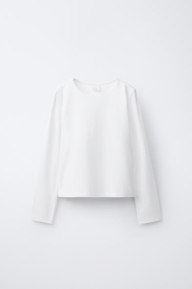 CAMISETA LISA - Blanco de Zara - Imagen 0
