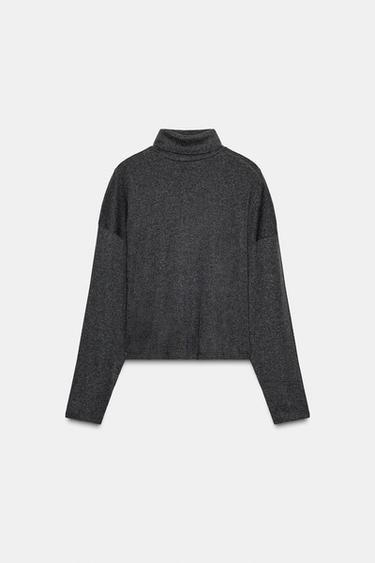 HAUT À COL MONTANT - Gris anthracite de Zara