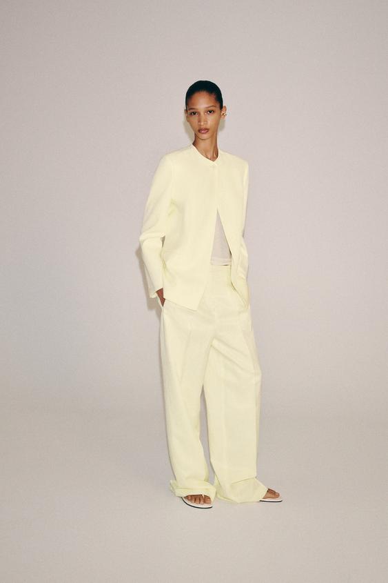ZW COLLECTION PLEATED TROUSERS - Yellow by Zara - Image 0