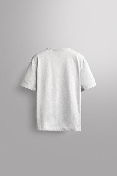 CAMISETA ALGODÓN TEXTO ESTAMPADO - Gris vigoré de Zara