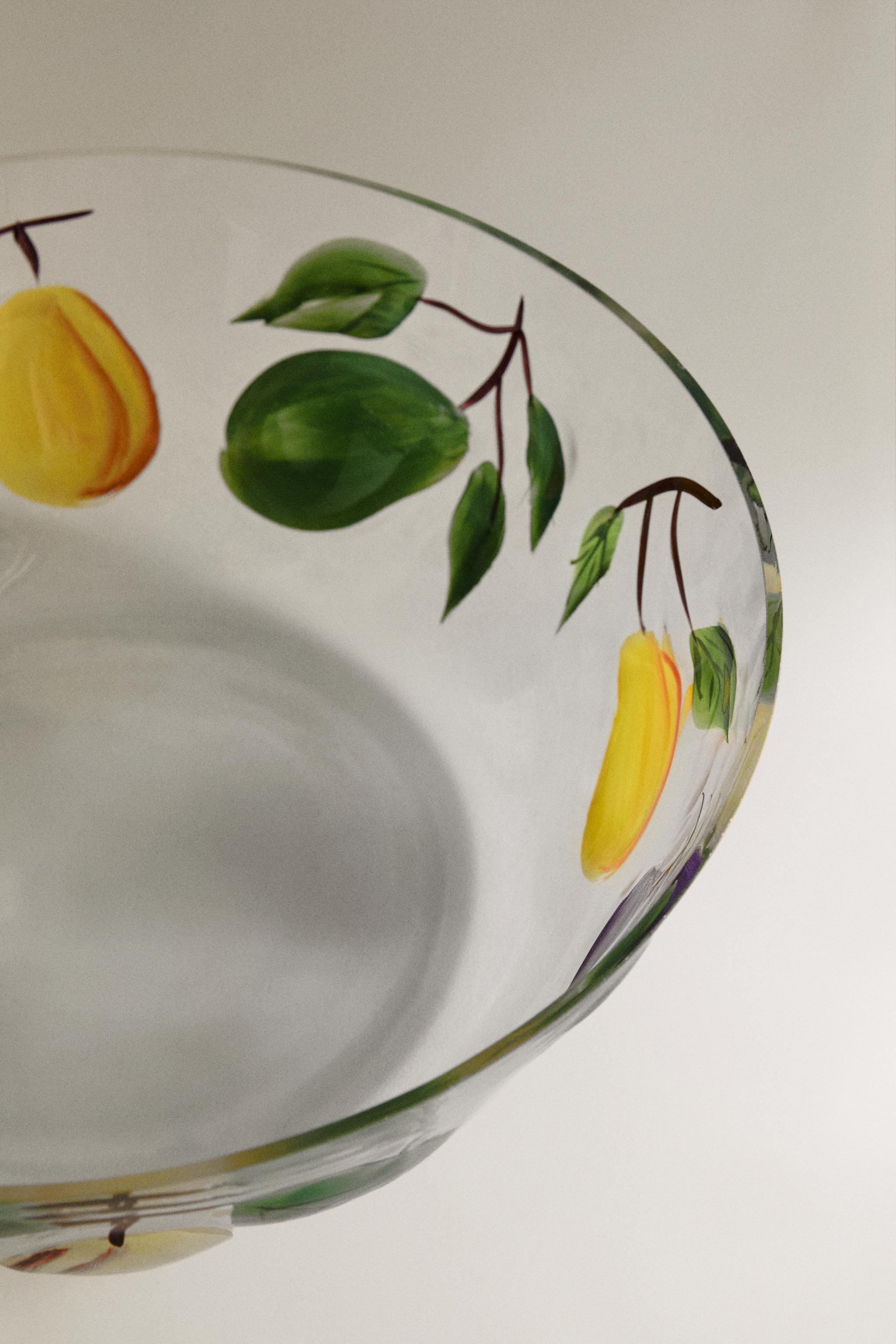 Zara FRUIT PRINT GLASS SALAD BOWL — фото 3