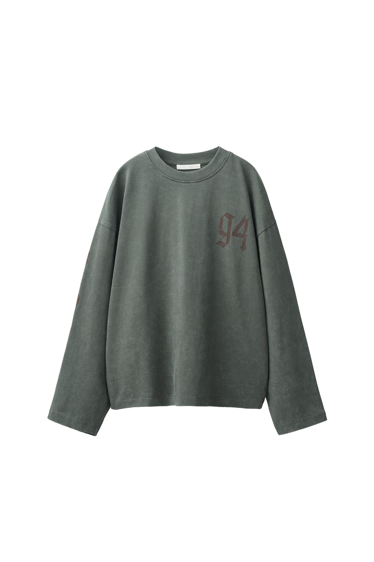 WASHED-EFFECT NUMBER T-SHIRT