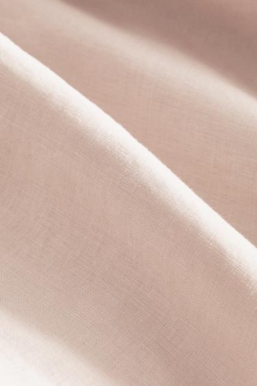 PŘEDEPRANÝ POVLAK NA PŘIKRÝVKU Z LNU (140 GXM²) - Bledě růžová od Zara