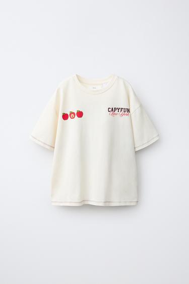 T-Shirt mit Aufdruck CAPIBARA CAPYFUN © - Beige von Zara
