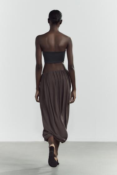 DRAPED BALLOON SKIRT - Charcoal grey by Zara - Image 0