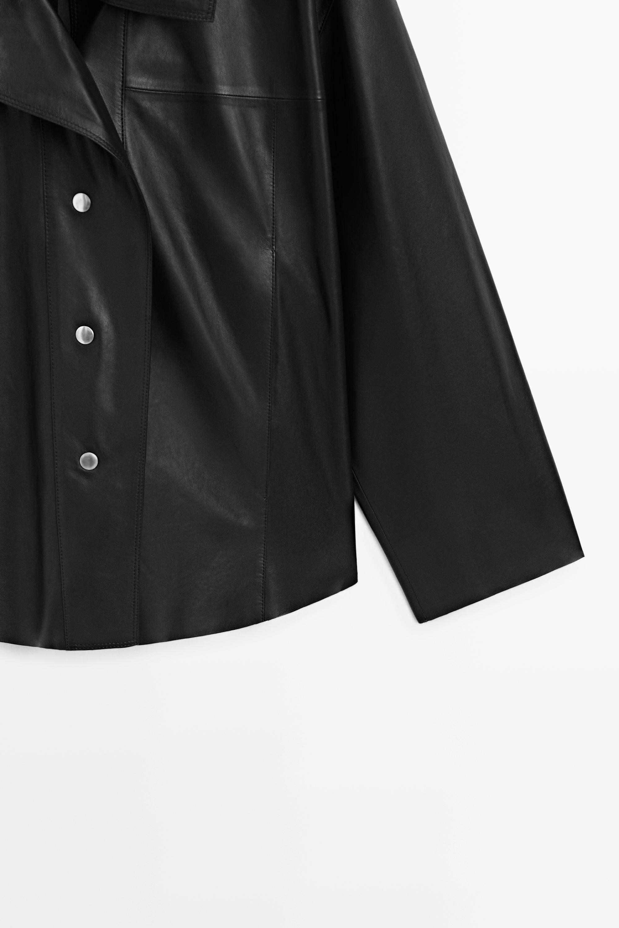 Veste détails boutons cuir