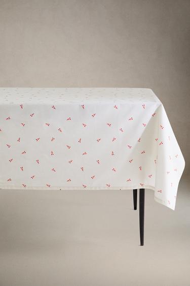 OBRUS Z WOSKOWANEJ BAWEŁNY - Niebieski Zara