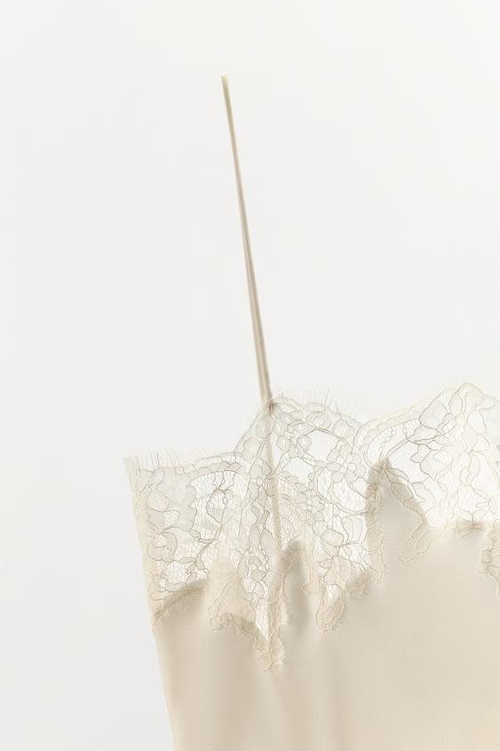 zara ecru lace dress LONG LACE DRESS - Ecru