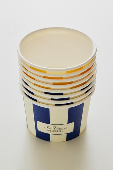 Zara PAPER ICE CREAM CUPS (PACK OF 8) - Yellow