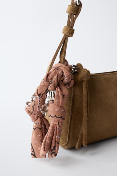 SHOULDER BAG WITH BANDANA - Brown by Zara - Image 3