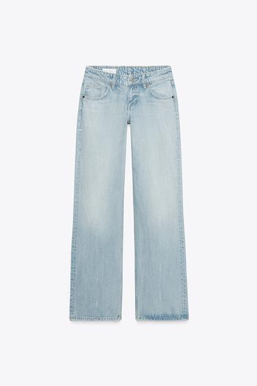JEANS TRF WIDE LEG TIRO BAJO - Azul lavado de Zara