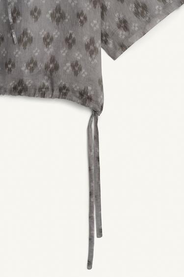 CHEMISE POLO AMPlE 100 % RAMIE - Imprimée de Zara - Image 6