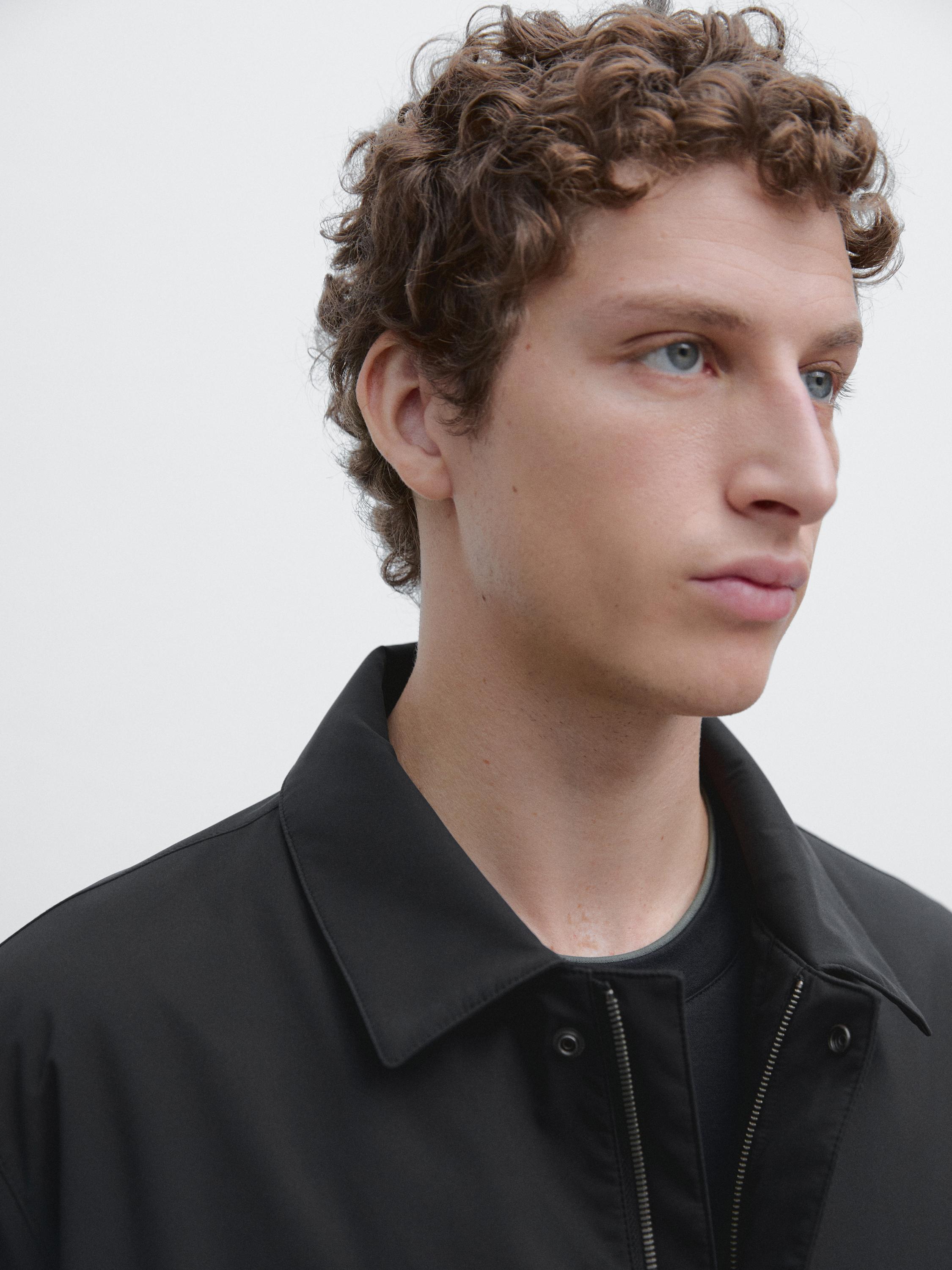 Water-repellent fabric trench coat