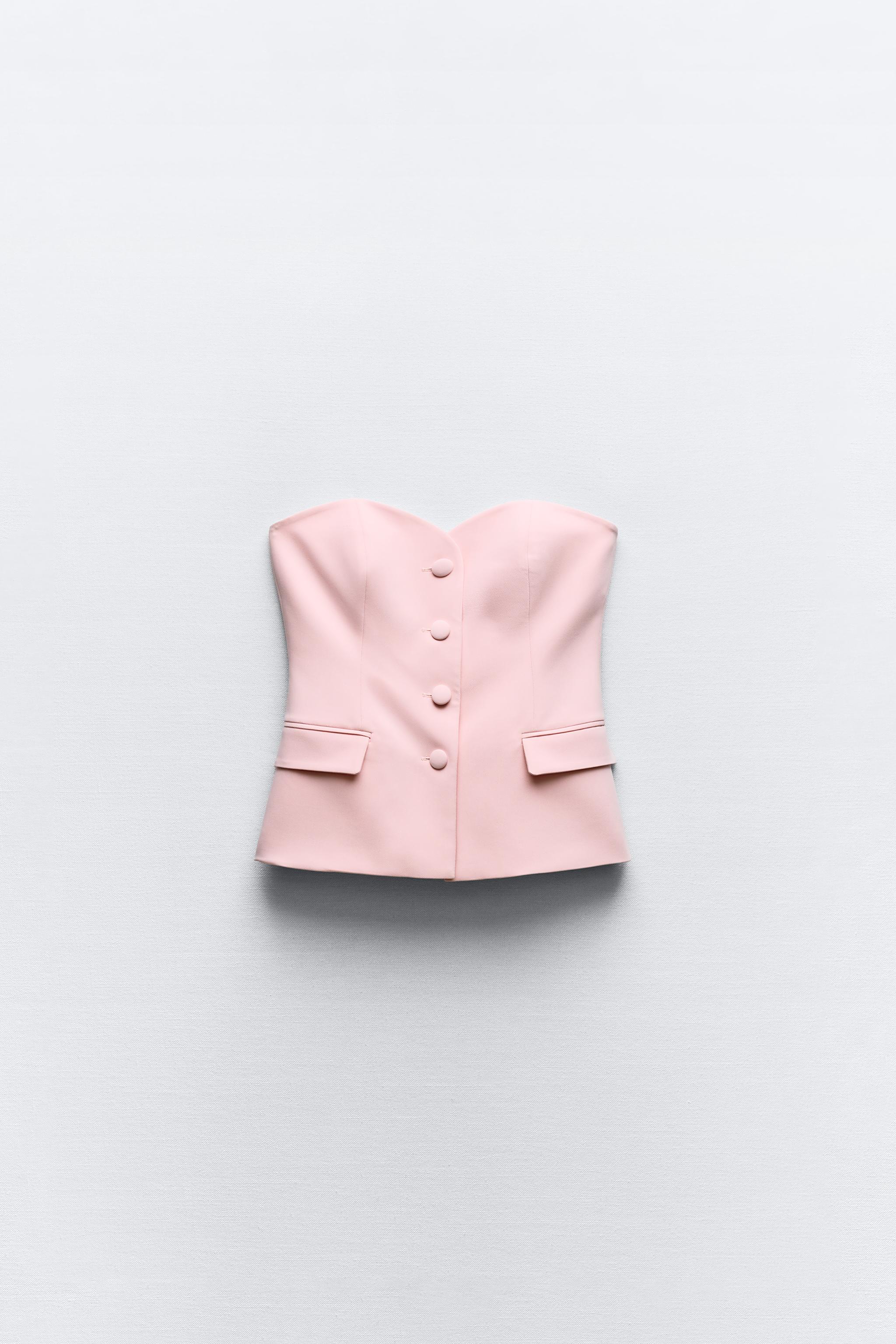 ZARA Limited Edition Bustier Top Pink S offers NEW