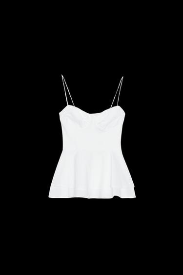 TOP COMBINADO PEPLUM - Blanco de Zara - Imagen 0