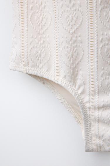 6-14 YEARS/ STRUCTURED SWIMSUIT - Ecru by Zara - Image 3