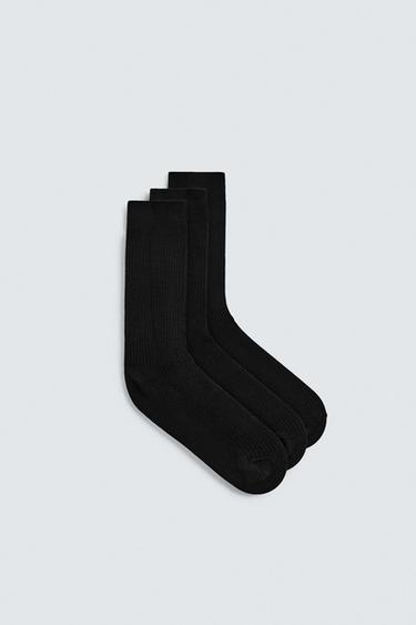 3-PACK OF RIBBED SOCKS - Black by Zara