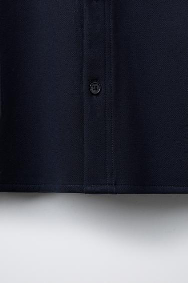 SURCHEMISE BASIQUE POCHE - Bleu marine de Zara - Image 3