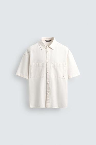 CAMISA ESTAMPADO LAVADO - Blanco de Zara